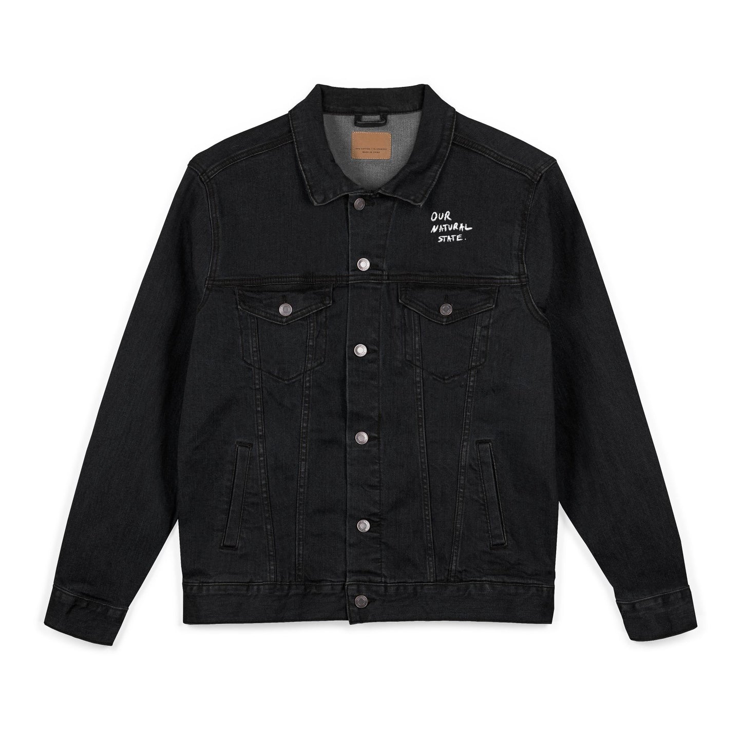 Just play. - Stylish Unisex Embroidered Denim Jacket - Trendy Outerwear, Casual Gift, Fall Fashion, Customizable Style