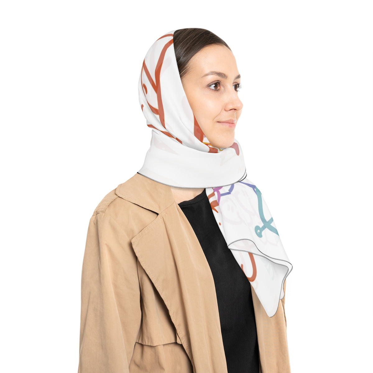 For grandma - Colorful Doodle Poly Scarf Cute Graffiti Cartoon Characters Print from ournaturalstate.
