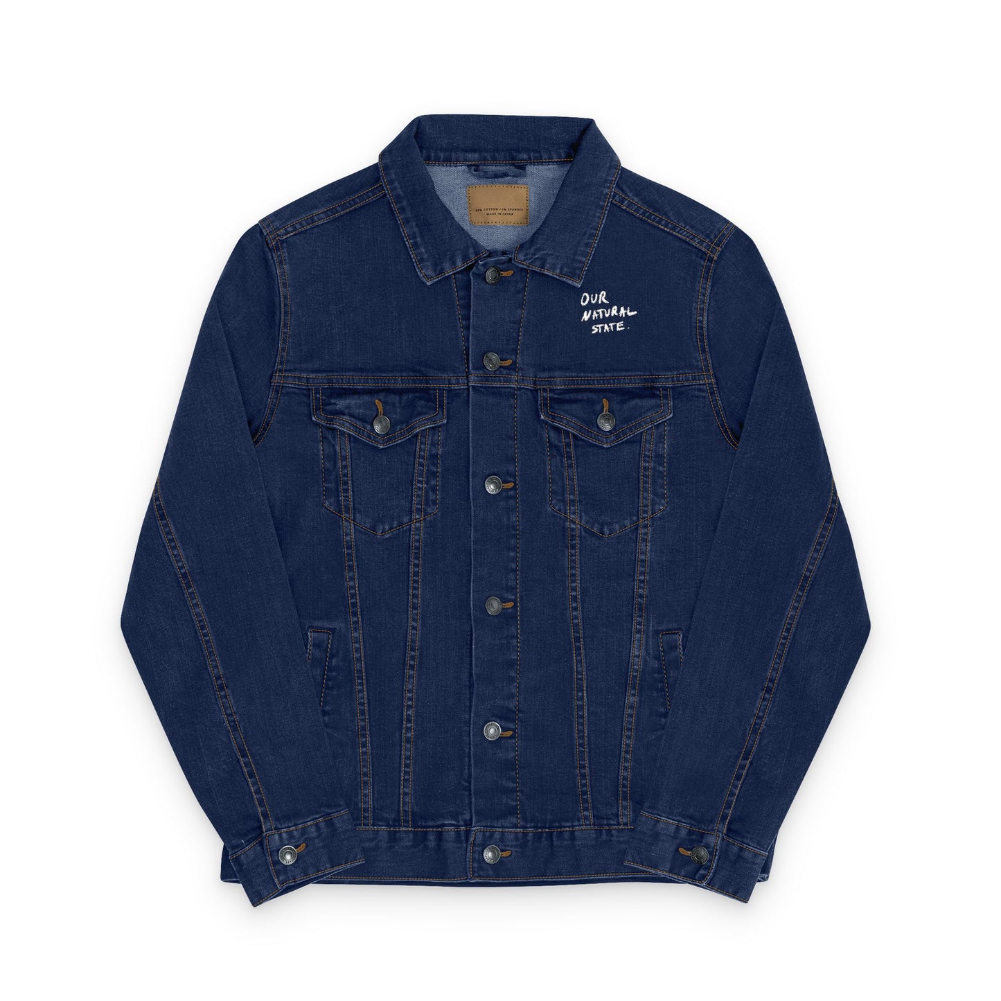 Just play. - Stylish Unisex Embroidered Denim Jacket - Trendy Outerwear, Casual Gift, Fall Fashion, Customizable Style
