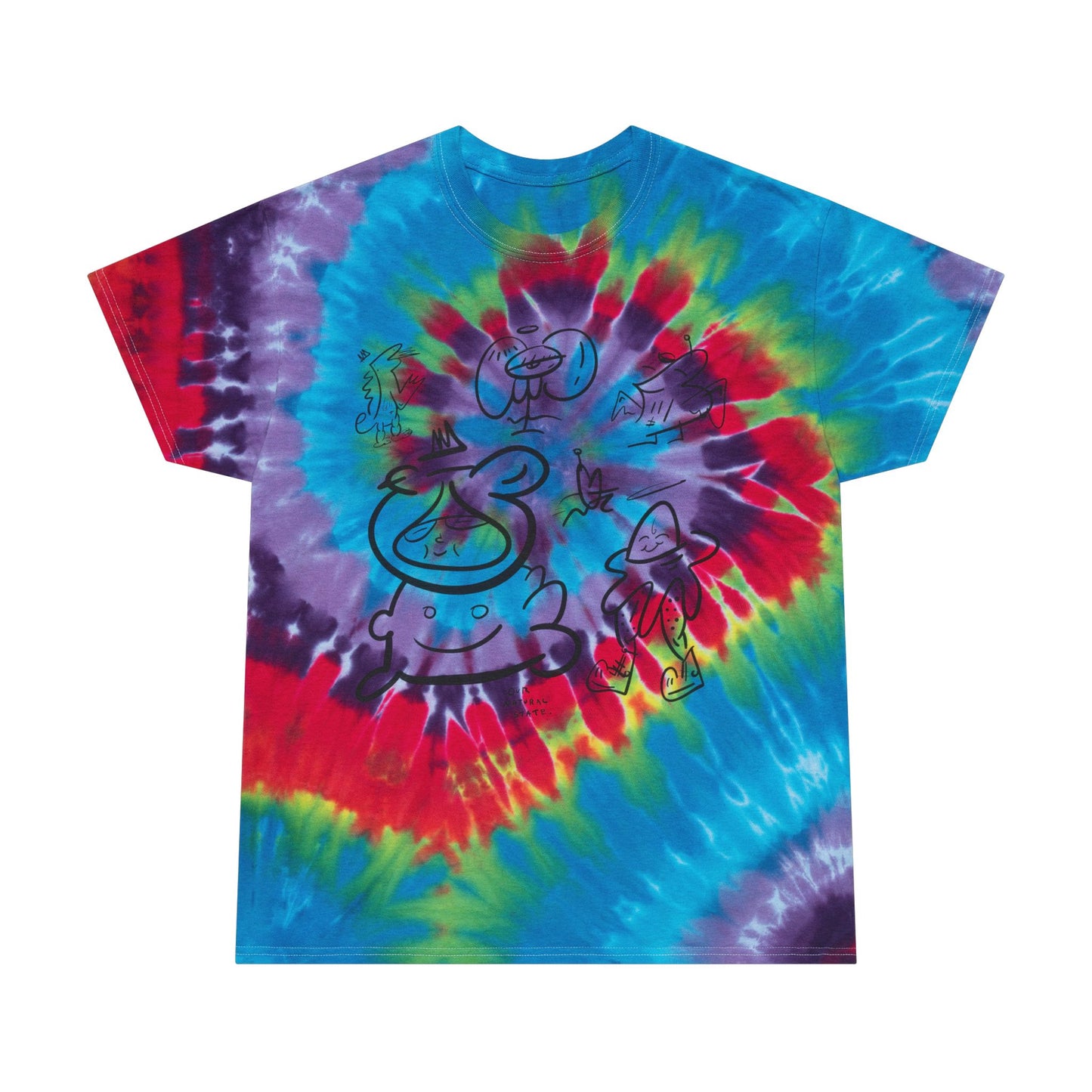 Fans -only - Spiral Tie Dye Tee, Colorful Casual Wear for Festivals, Summer Vibes, Gift for Teens, Boho Style, from OurNaturalState.