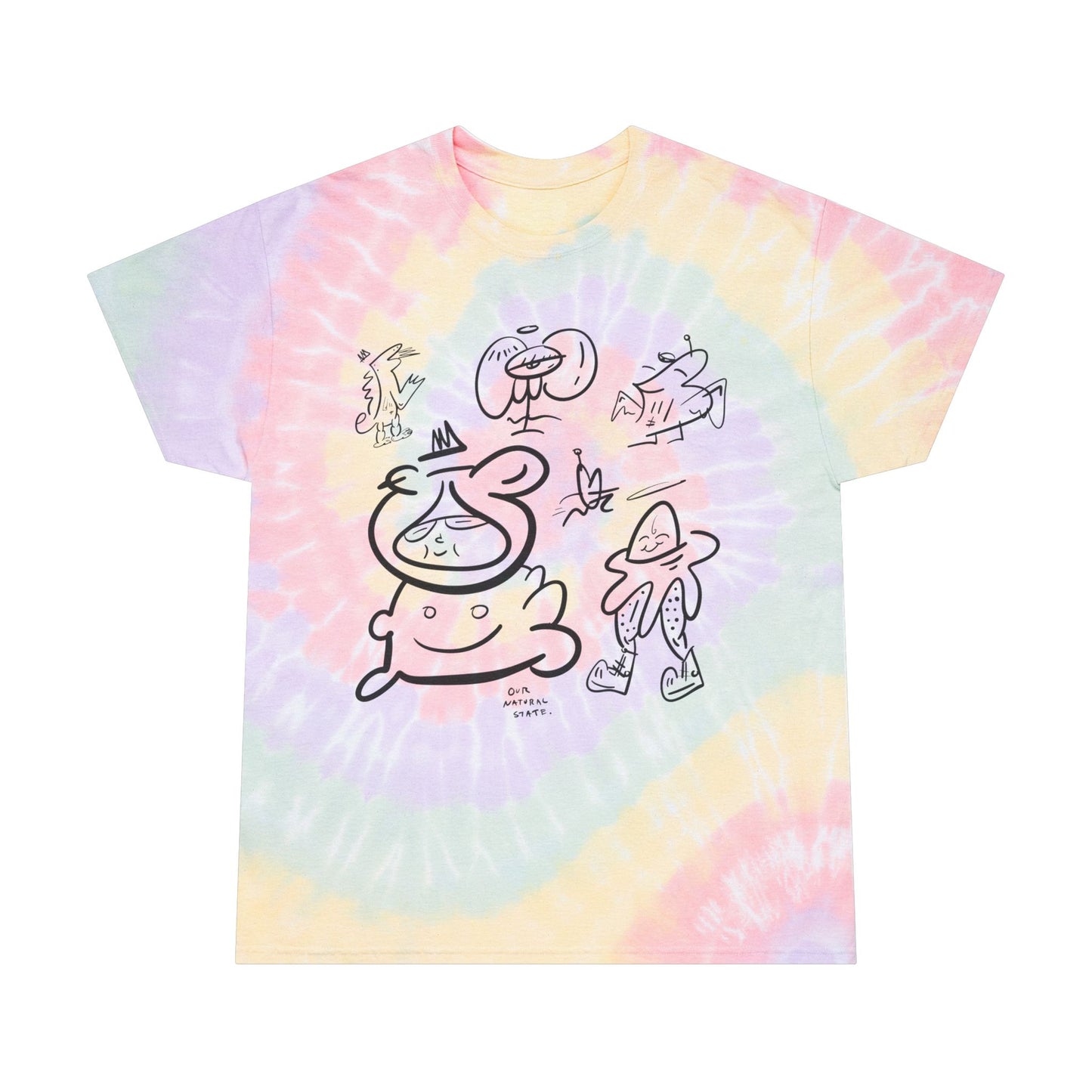 Fans -only - Spiral Tie Dye Tee, Colorful Casual Wear for Festivals, Summer Vibes, Gift for Teens, Boho Style, from OurNaturalState.