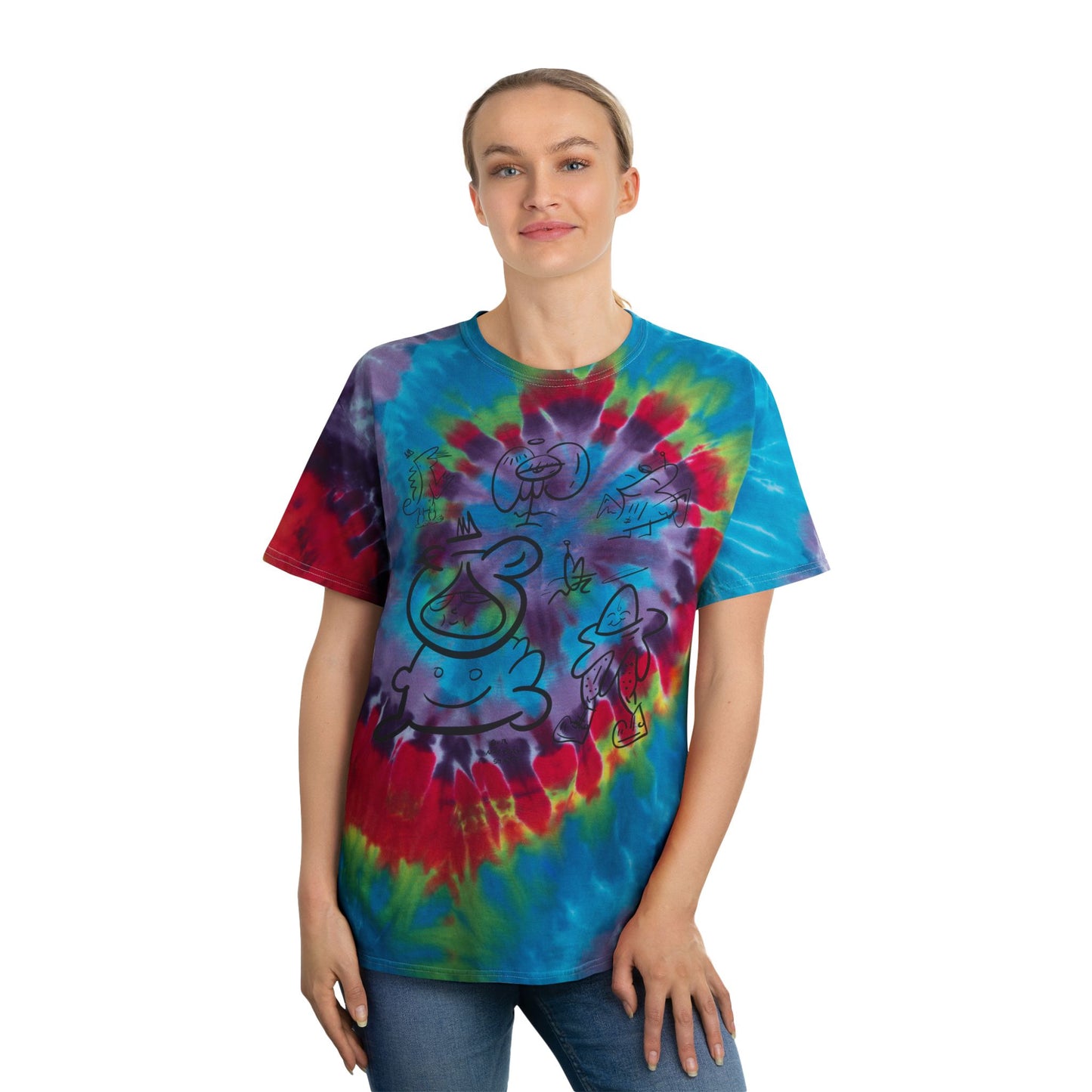 Fans -only - Spiral Tie Dye Tee, Colorful Casual Wear for Festivals, Summer Vibes, Gift for Teens, Boho Style, from OurNaturalState.