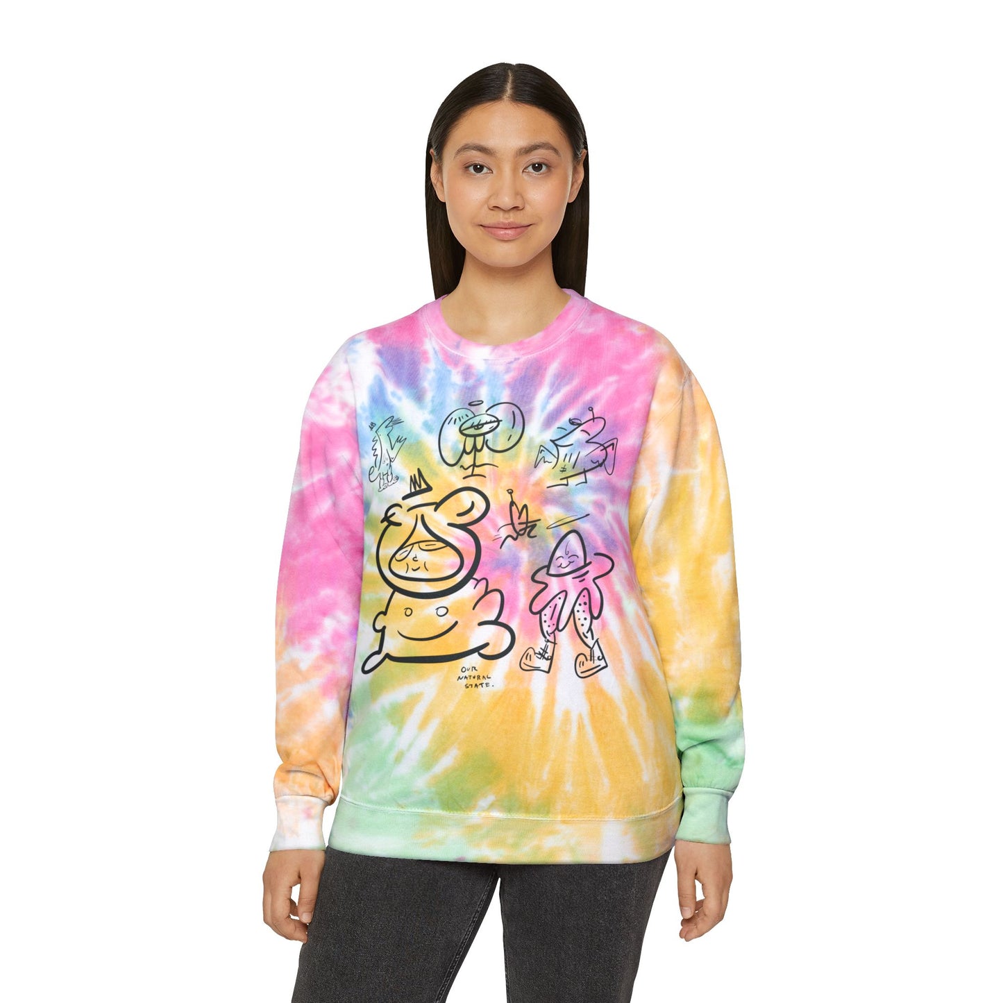 Fans -only - Spiral Tie Dye long sleeve , Colorful Casual Wear for Festivals, fall vibes, Boho Style, from OurNaturalState.