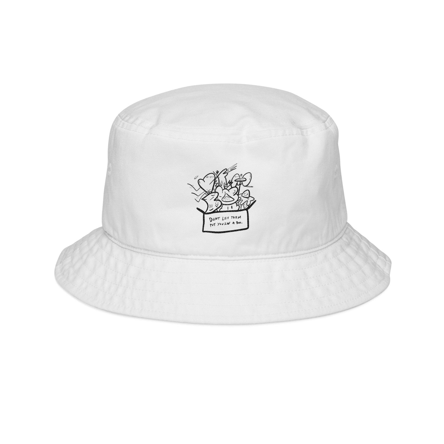 Don’t let them put you in a box - Embroidered Bucket Hat with Unique Design, Fashionable Sun Hat, Summer Accessory, Casual Wear from OurNaturalState.