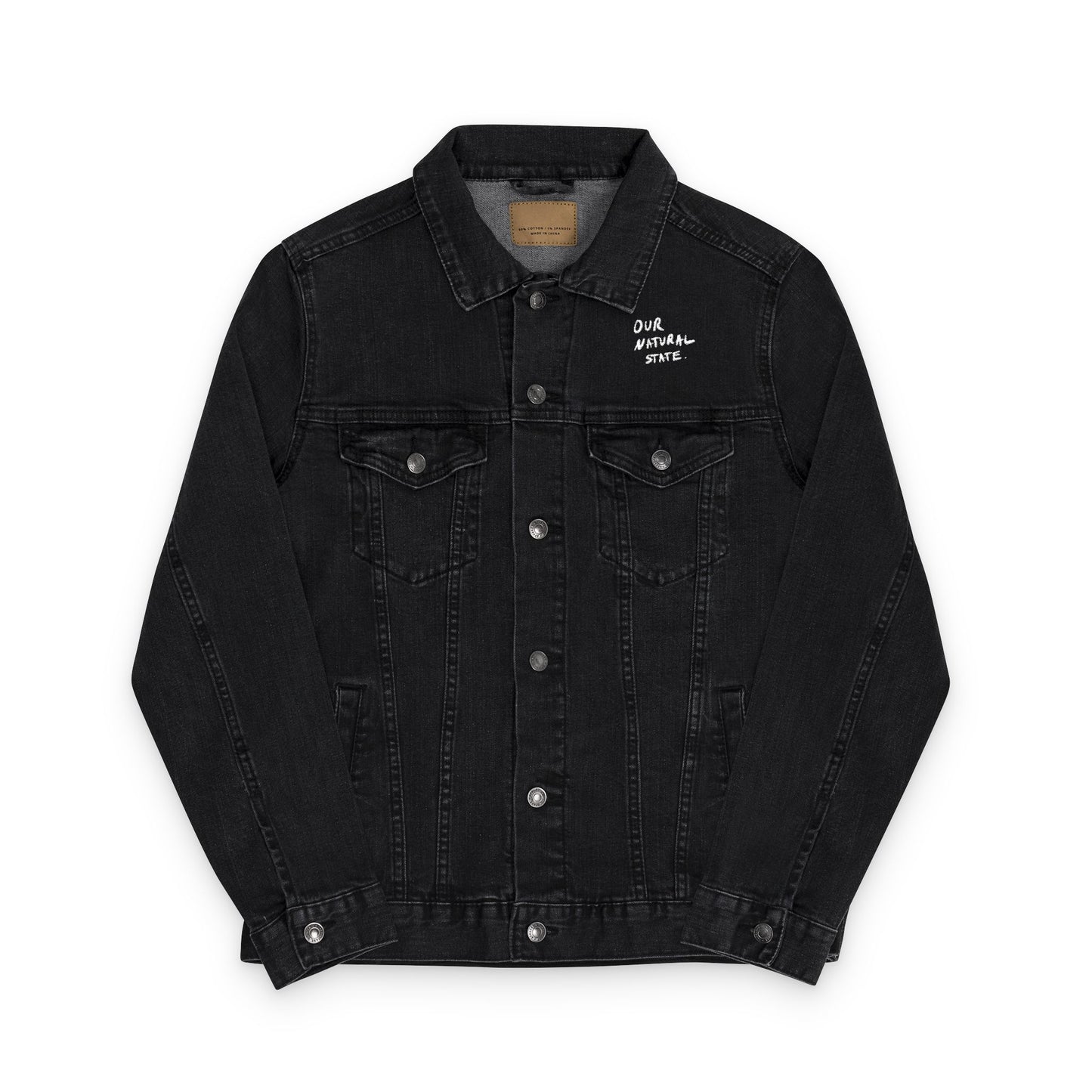Just play. - Stylish Unisex Embroidered Denim Jacket - Trendy Outerwear, Casual Gift, Fall Fashion, Customizable Style