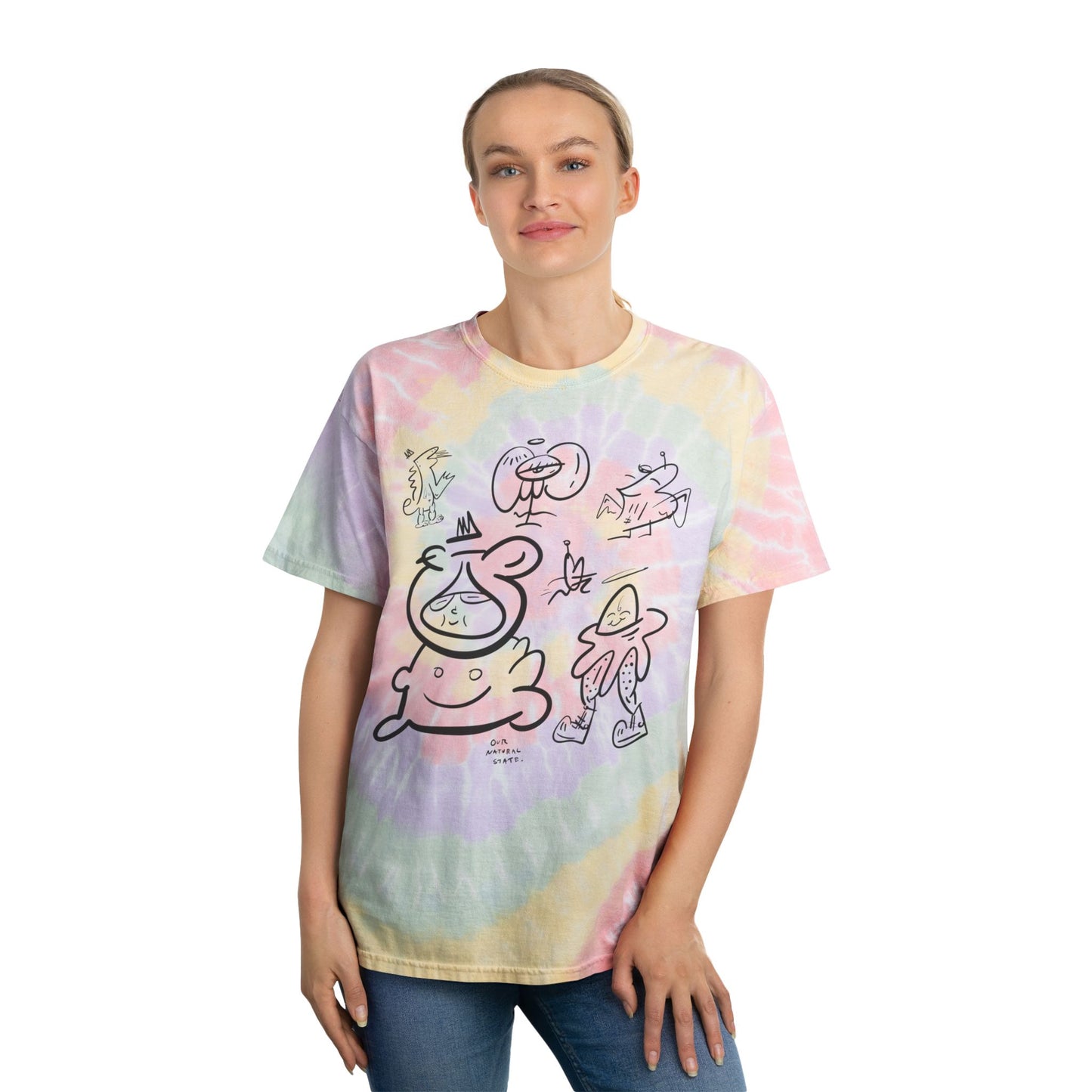 Fans -only - Spiral Tie Dye Tee, Colorful Casual Wear for Festivals, Summer Vibes, Gift for Teens, Boho Style, from OurNaturalState.