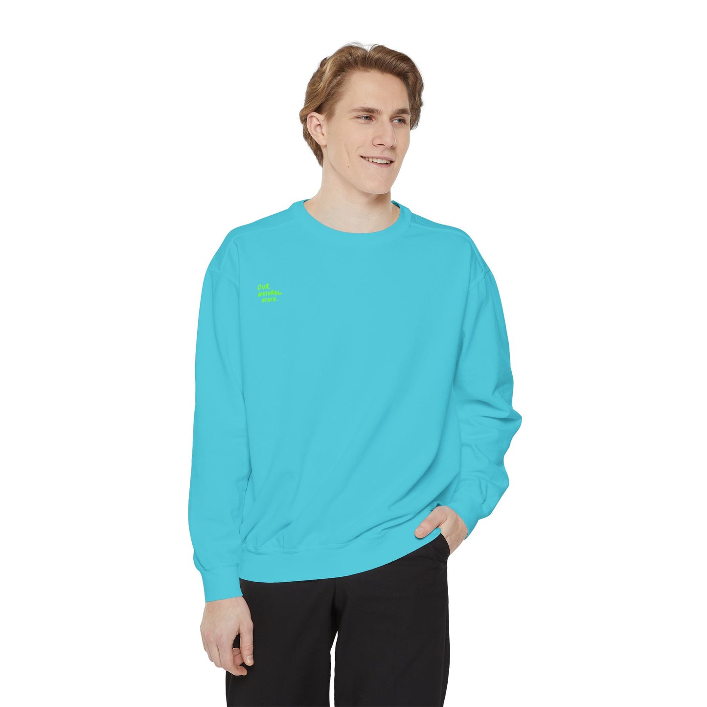 Stop Playing the Same Character All the Time - Neon Script Crewneck sweatshirt from OurNaturalState.
