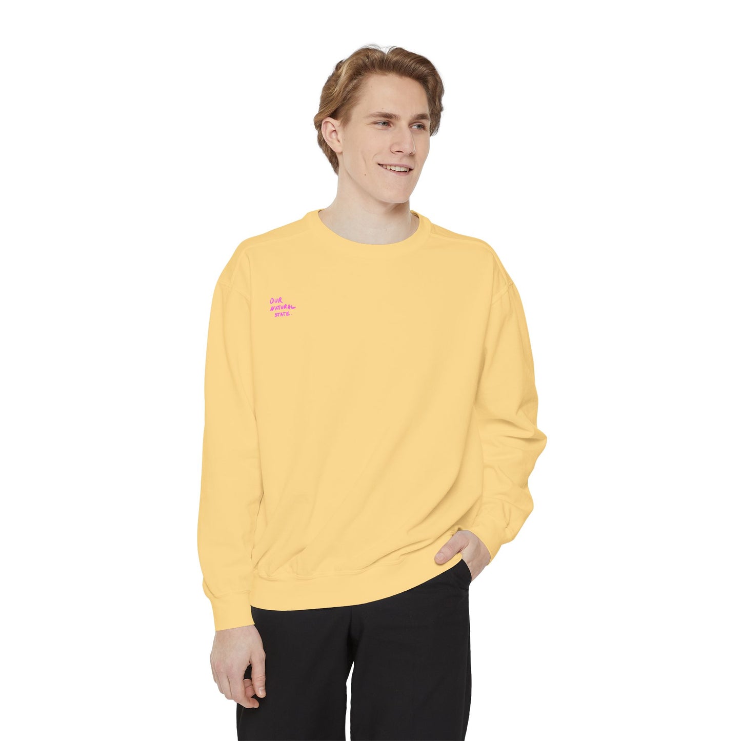Stop Playing the Same Character All the Time - Neon Script Crewneck sweatshirt from OurNaturalState.