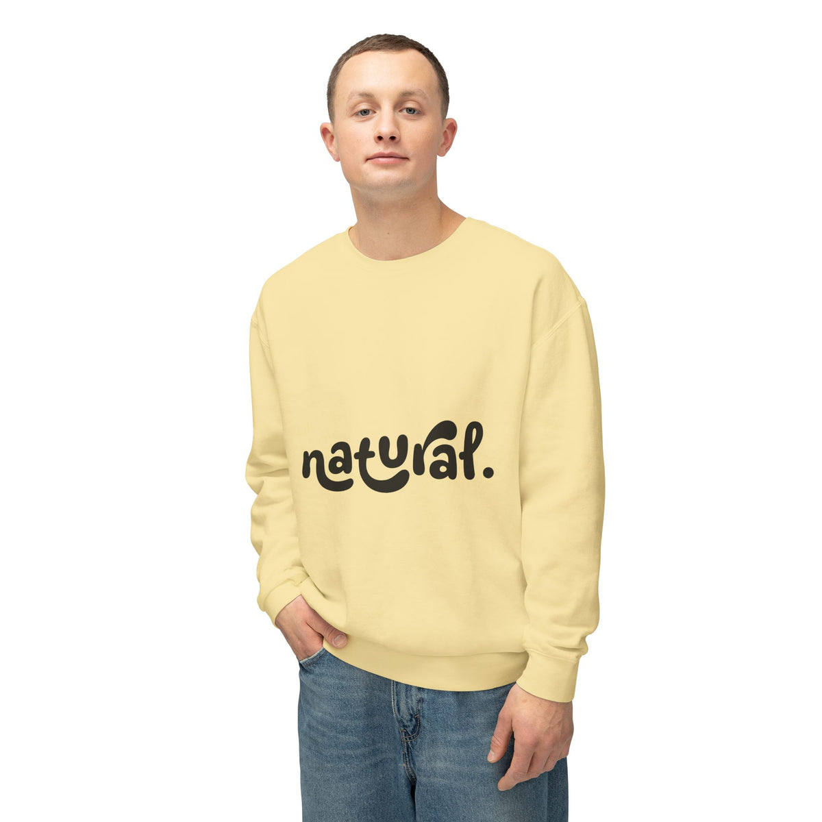 Natural - Hoodie Minimal Script Fleece Pullover from ournaturalstate.