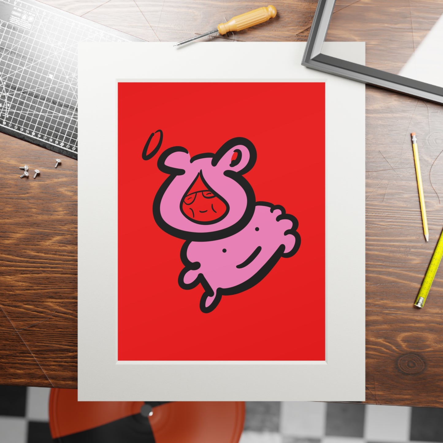 Smooth bear - digital copy print with frame from OurNaturalState.