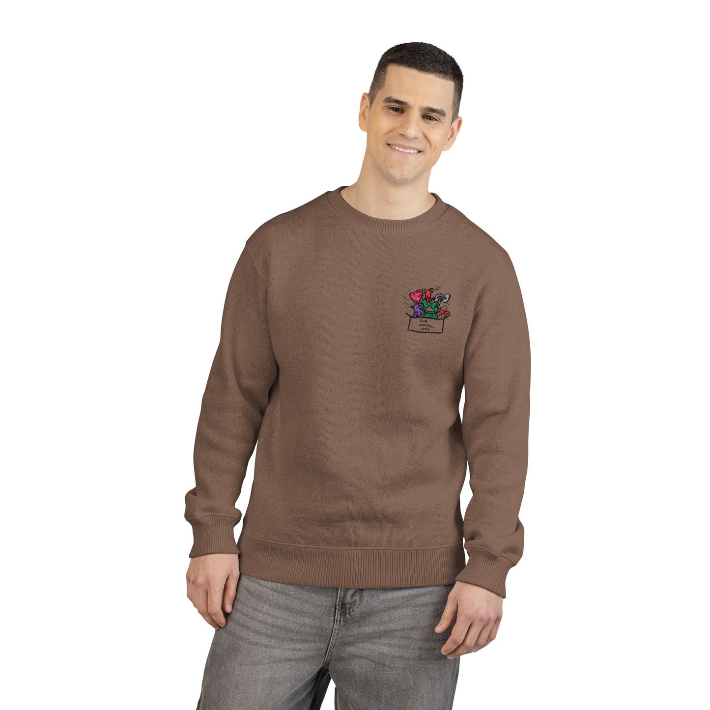 Thankful for a friend. - Cozy Embroidered Nantucket Sweatshirt, Unisex Crewneck from OurNaturalState.