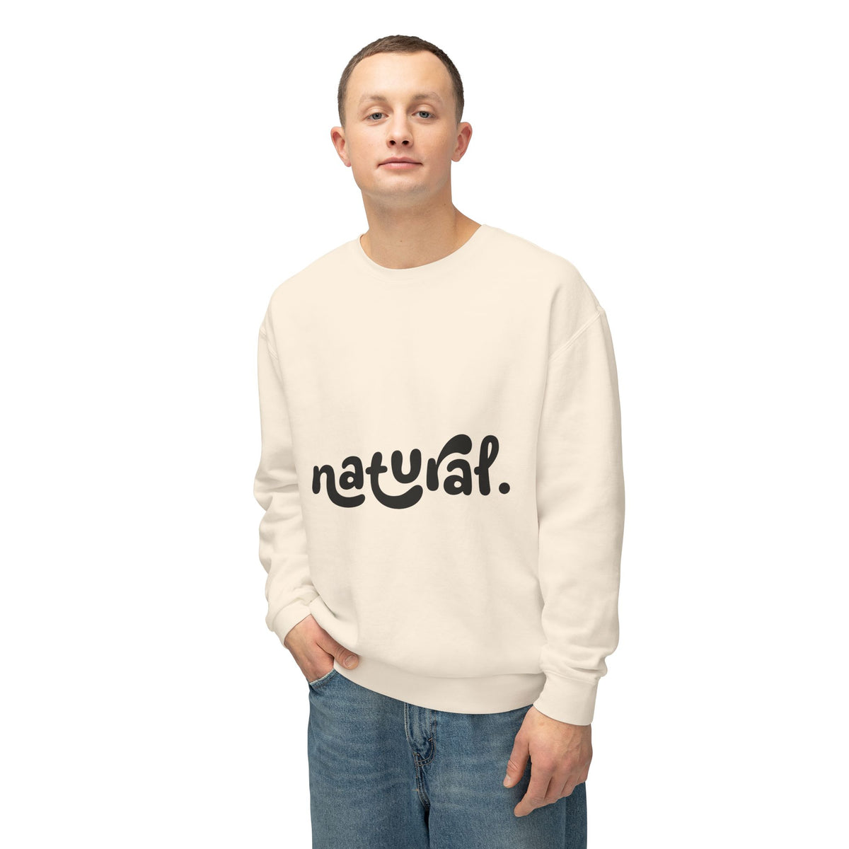 Natural - Hoodie Minimal Script Fleece Pullover from ournaturalstate.