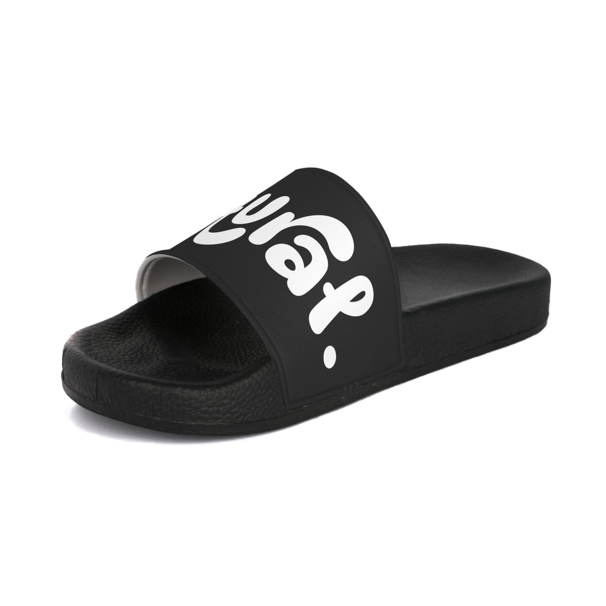 Ntaural - Men's Slide Sandals Bold Black Script Pool Slides from ournaturalstate.