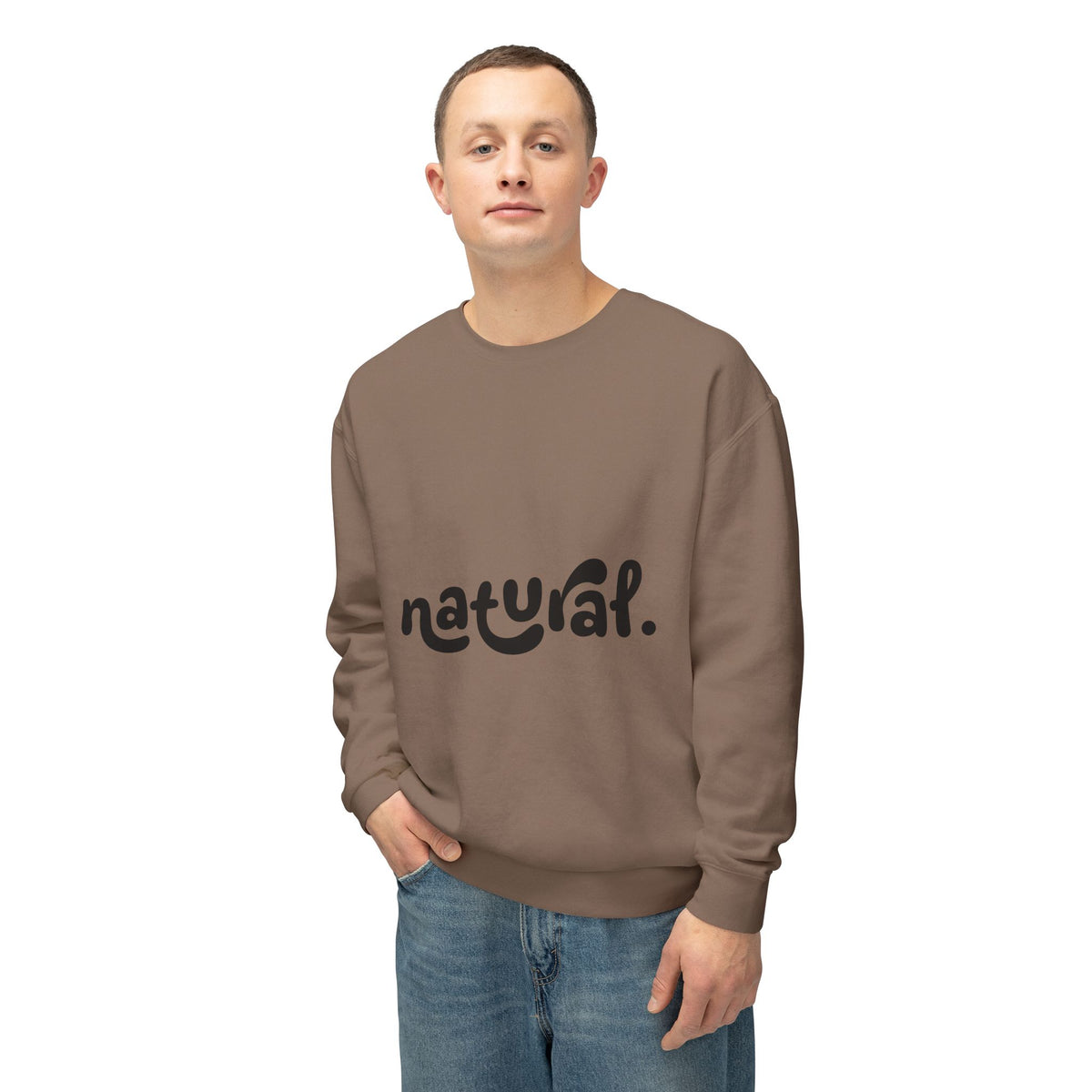 Natural - Hoodie Minimal Script Fleece Pullover from ournaturalstate.