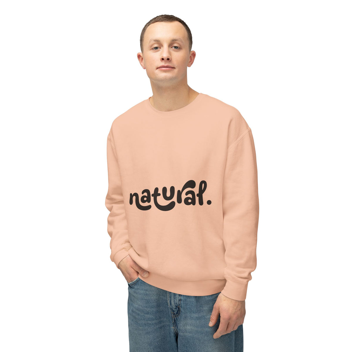 Natural - Hoodie Minimal Script Fleece Pullover from ournaturalstate.