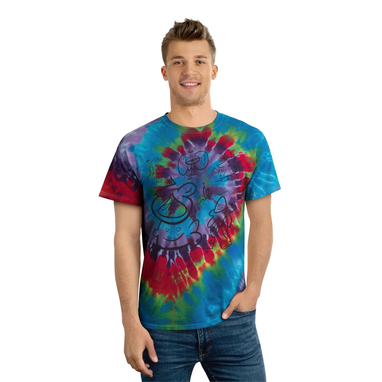 Fans -only - Spiral Tie Dye Tee, Colorful Casual Wear for Festivals, Summer Vibes, Gift for Teens, Boho Style, from OurNaturalState.