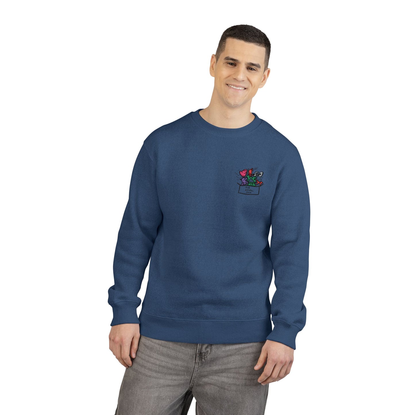 Thankful for a friend. - Cozy Embroidered Nantucket Sweatshirt, Unisex Crewneck from OurNaturalState.