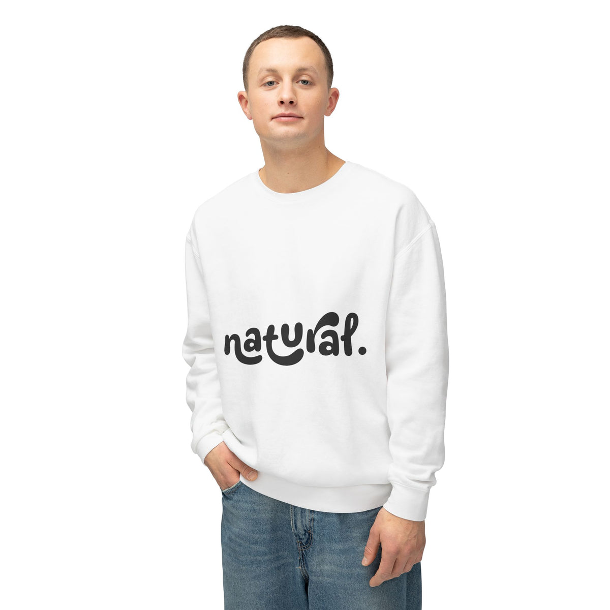 Natural - Hoodie Minimal Script Fleece Pullover from ournaturalstate.